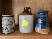 2 Ceramic Pottery & Crock Jug