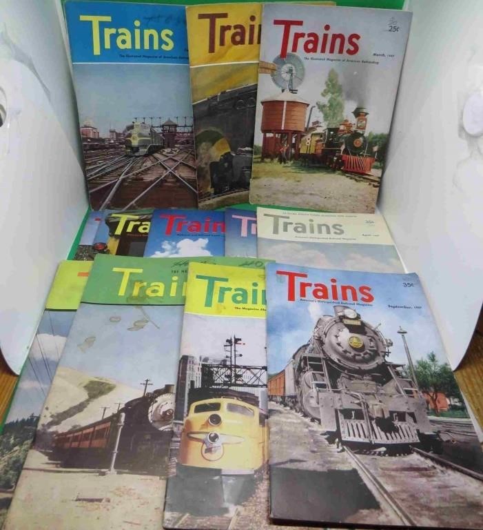 1947 Trains Magazine Vintage Railray Complete YEAR