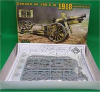 Cannon 1918 Wooden Wheels 1:72 Plastic Model Kit