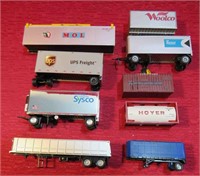 HO Lot 9 Model Train Setup Truck Trailers Contain