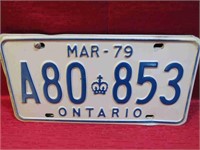 1979 Ontario Matching License Plates Canada Pair