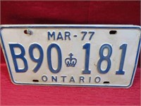 1977 Ontario Matching License Plates Canada Pair