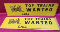 Vintage Toy Trains Wanted Stickers 3x11 Inch OLD