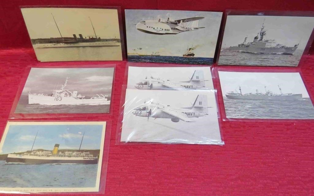 Postcard Lot Ships Seaplanes Photo Views