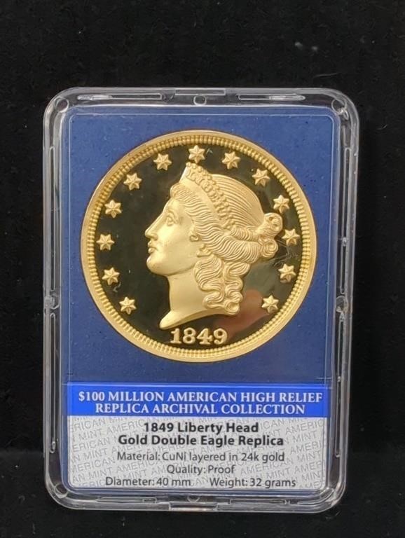 1849 Liberty Head Gold Double Eagle Replica,