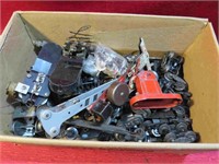 Vintage Box Lot Model Train Parts Signals Wheels++