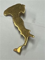 18k Italy shaped pin