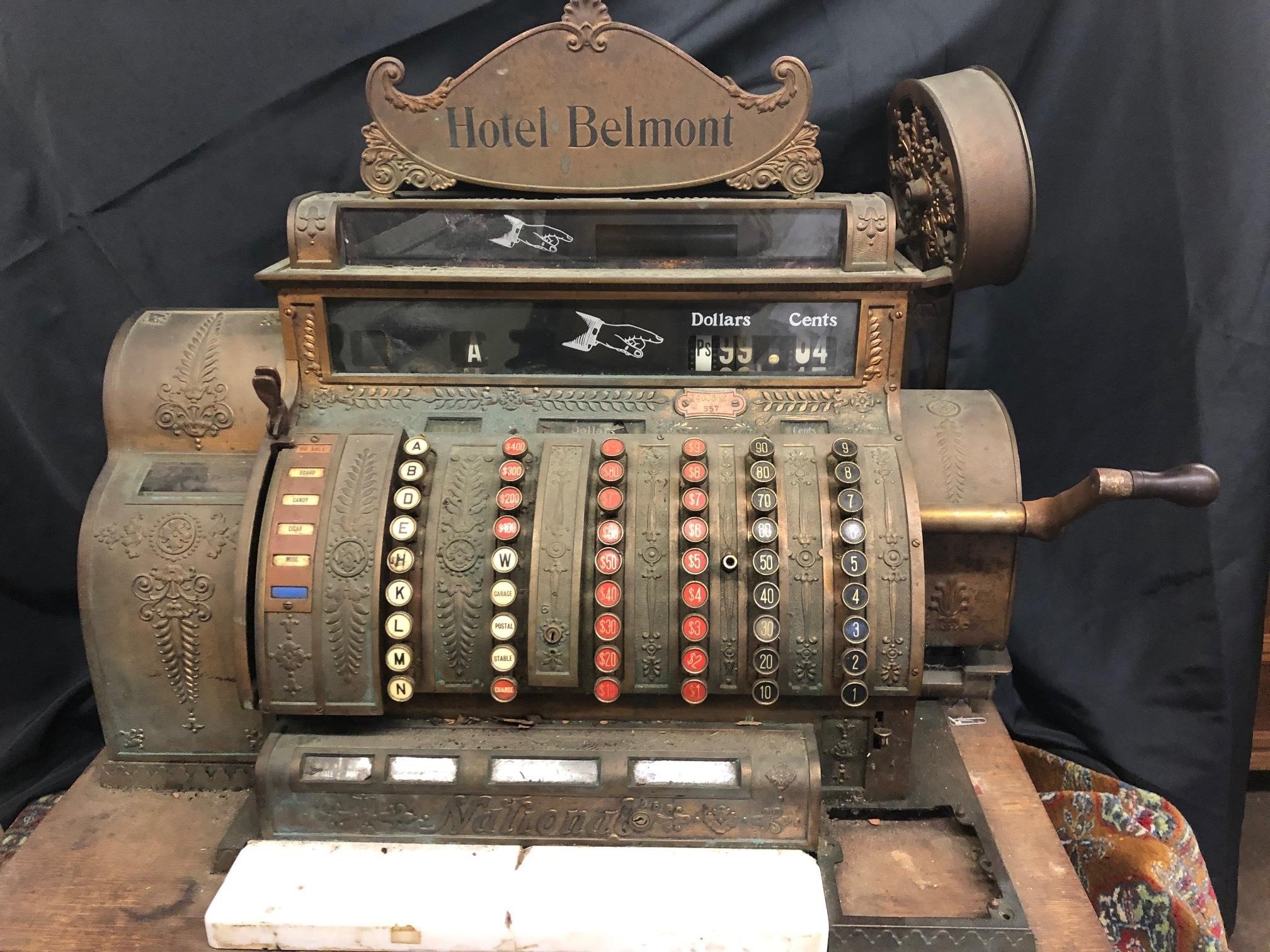 Antique Cash Register from the Hotel Belmont