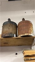Two vintage gas cans