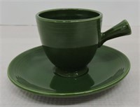 Vintage Fiesta cup & saucer, dark green