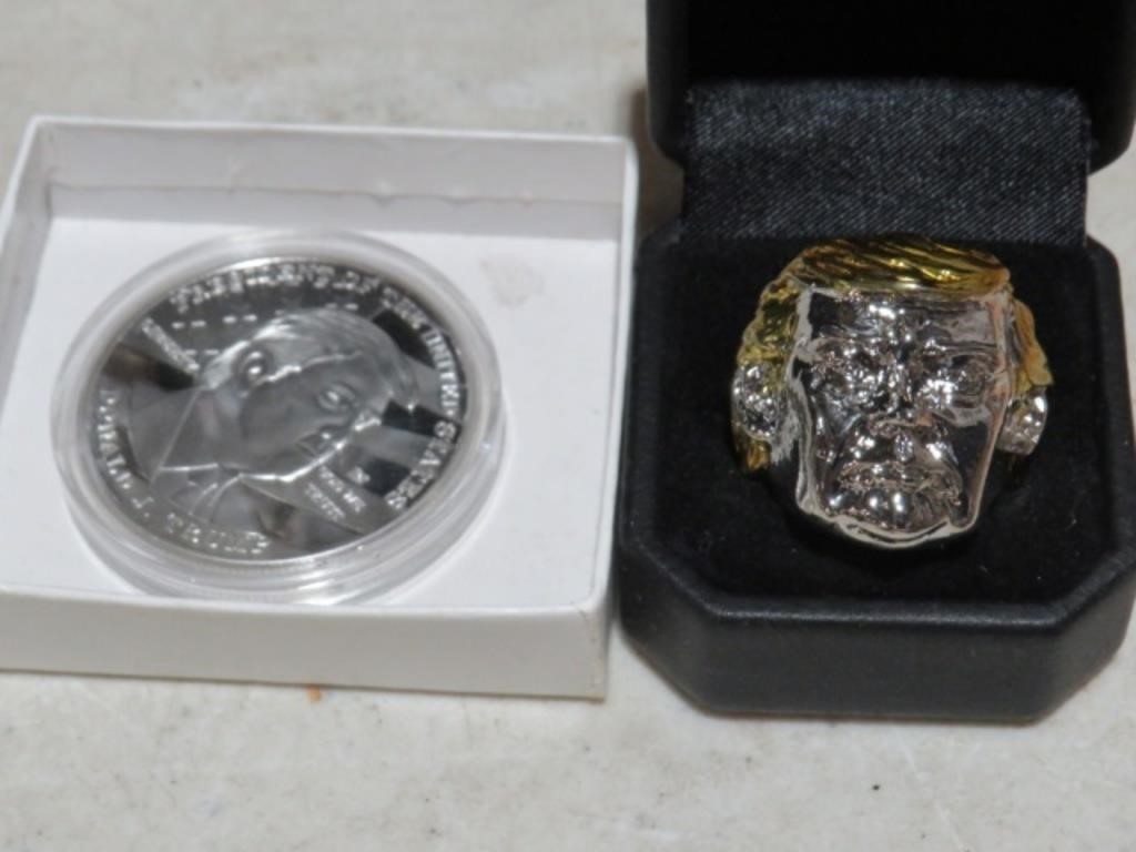 DONALD TRUMP COMMEMORATIVE COIN & RING