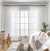 $34  Off White Sheers  2 Panels - 54W x 96L