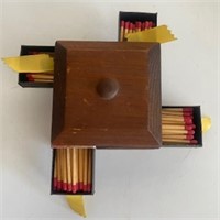 Vintage Wood Box Match Holder