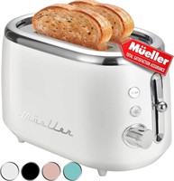Mueller Retro Toaster 2 Slice  7 Levels  White
