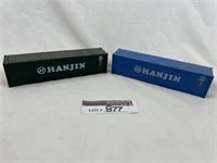 UK 2 pc "Hanjin" Storage boxes, Blue/Green, No Box