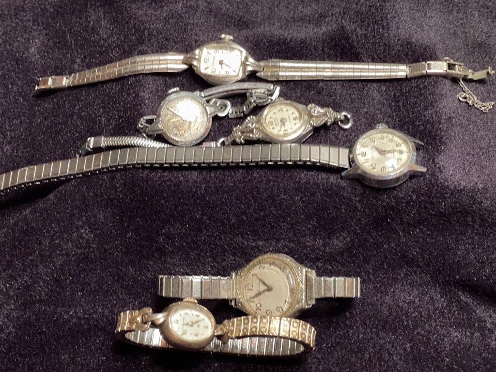 6 VINTAGE ASST LADIES WATCHES