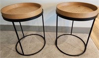 J - PAIR OF ROUND SIDE TABLES (L9)