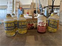 Vintage Bottles of Berlou Moth Spray and Klean