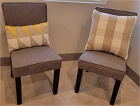 J - PAIR OF OCCASIONAL CHAIRS & TOSS PILLOWS