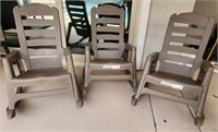 J - LOT OF 3 PATIO ROCKING CHAIRS (Y3)