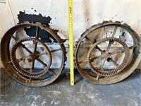 2-Approx 36” Diameter Antique Steel Wheels