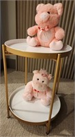 J - 2-TIER ROUND TABLE W/ PLUSH ANIMALS (M11)