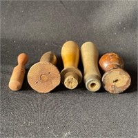 Vintage Wooden Phineals for Lamps Assortment