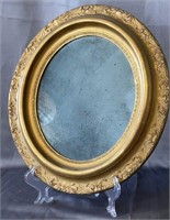 ANTIQUE OVAL MIRROR - GOLD PAINT