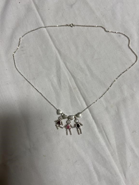 necklace with child’s birthstones