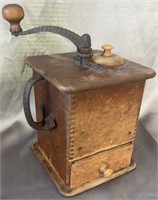 VINTAGE COFFEE GRINDER -  DOVE TAIL JOINTS