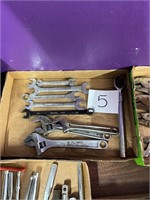 Box Lot of Tools Assorted Wrenches
