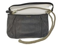 Coach Black Rough Leather Small Pouch Bag