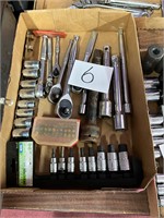 Box Lot of Tools Assorted Sockets Ratchets