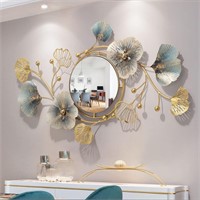 Metal Wall Mirror  Ginkgo Leaf  47