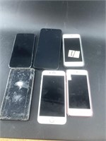 Assorted cell phones, newest is 7th gen including