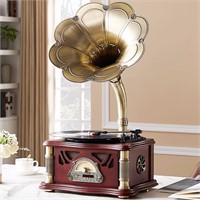 HZLSBL Gramophone  3 Speed  Bluetooth  Oak