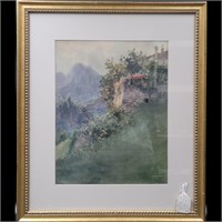 Charles King Wood Signed Watercolor Landscape July