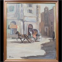 Frasco Signed Oil On Canvas City Scape