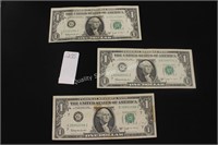 3-1963 joesph W. barr $1 bills (display)