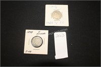 1899 & 1901 liberty V nickels (display)