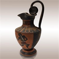 Ancient Greek Black Figure Small Pottery Oenochoe