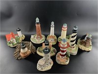 Collection of lighthouse figurines