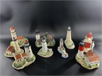 Collection of lighthouse figurines