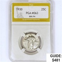 1930 Standing Liberty Quarter PGA MS63 50% FH