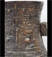 A Chinese Archaic Bronze Arrow Vase Converted To A