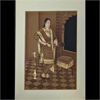 Indian Jaipur School Portrait Painting Of A Queen