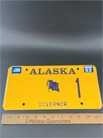 Alaska Governor's license plate #1 in mint conditi