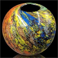 Murano Art Glass Swirl Fishbowl Vase
