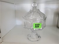 Fostoria Coin crystal covered compote