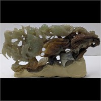 Large Finely Carved Chinese Jade Aquatic Sculpture